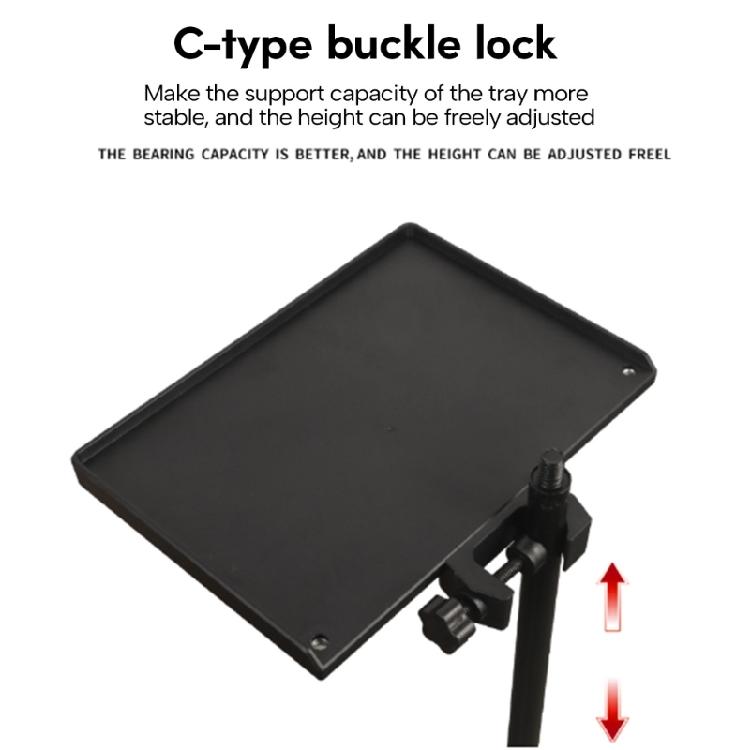 Microphone Stand Rack Tray Holder Sound Card Tray, Clamp On Shelf for Recording