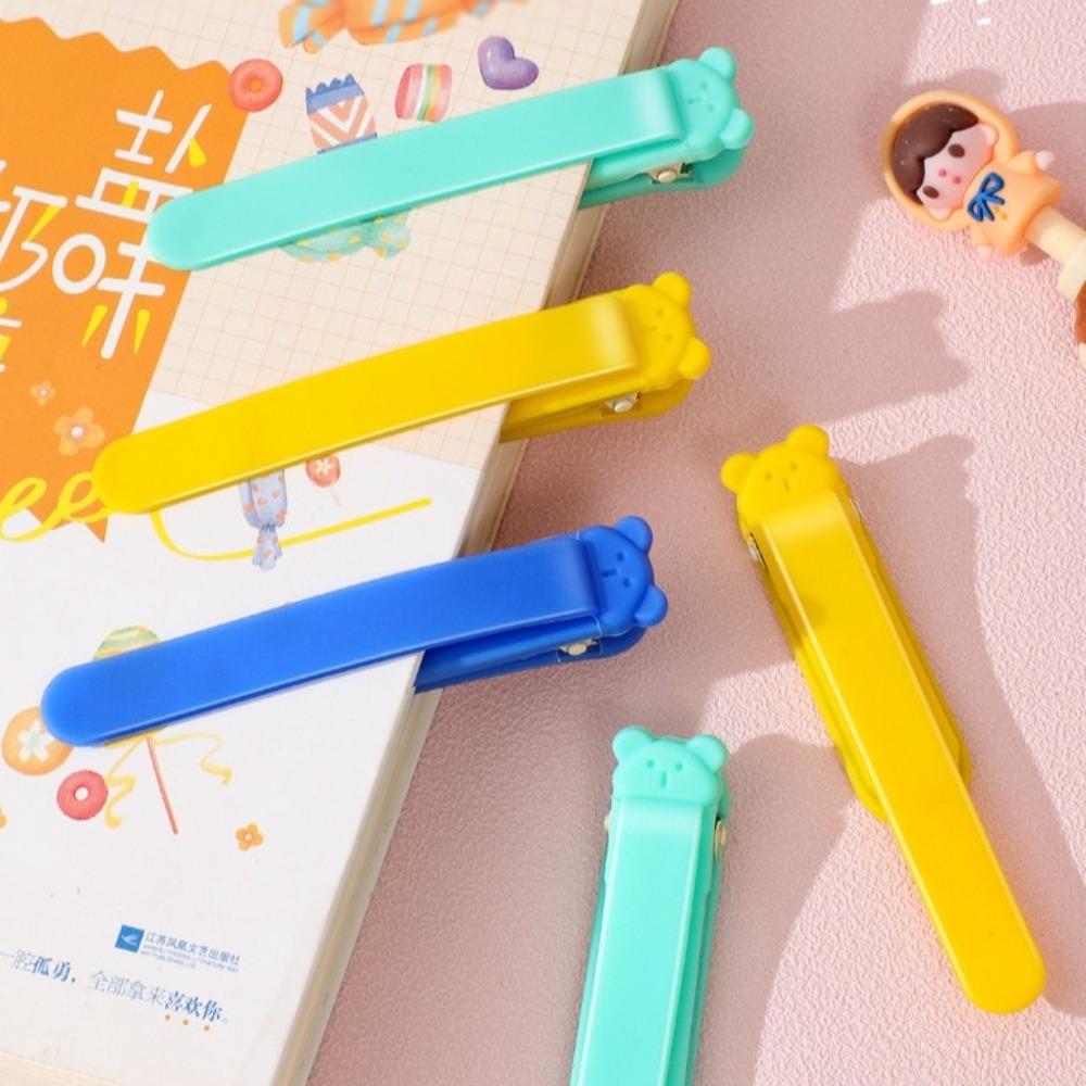 1/3 Pcs New Cute Bear Bookmark Clip Silicone Stationery Supplies Book Markers Automatically Follows Page Flipping for Student