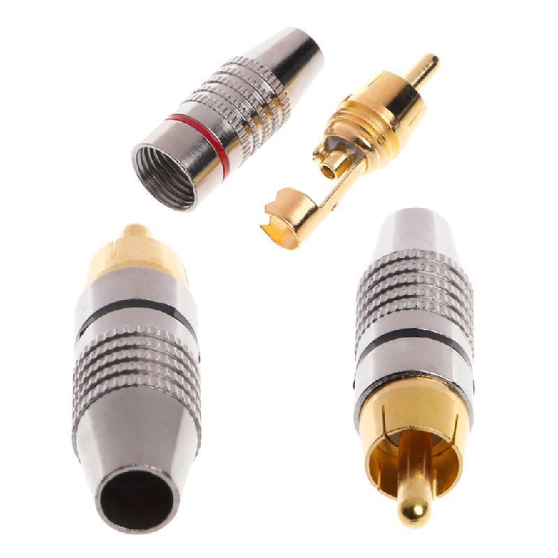 For RCA Male Connector Set of 10 Gold Plated for Audio and Video Needs