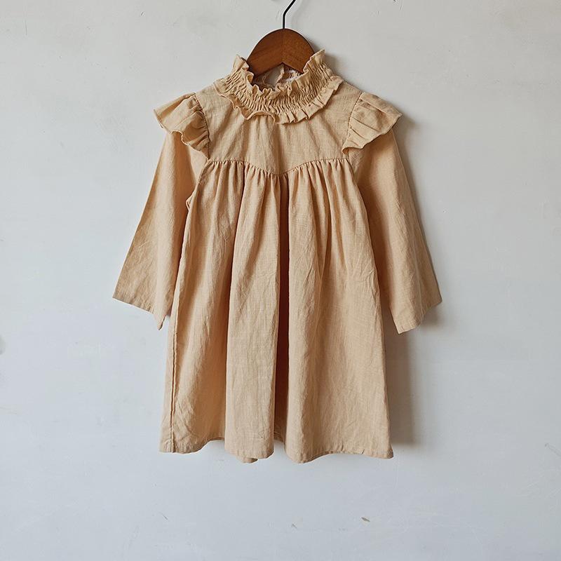 Korean Autumn Lace Embroidered Mother-Daughter Princess Dress with Lotus Leaf Design