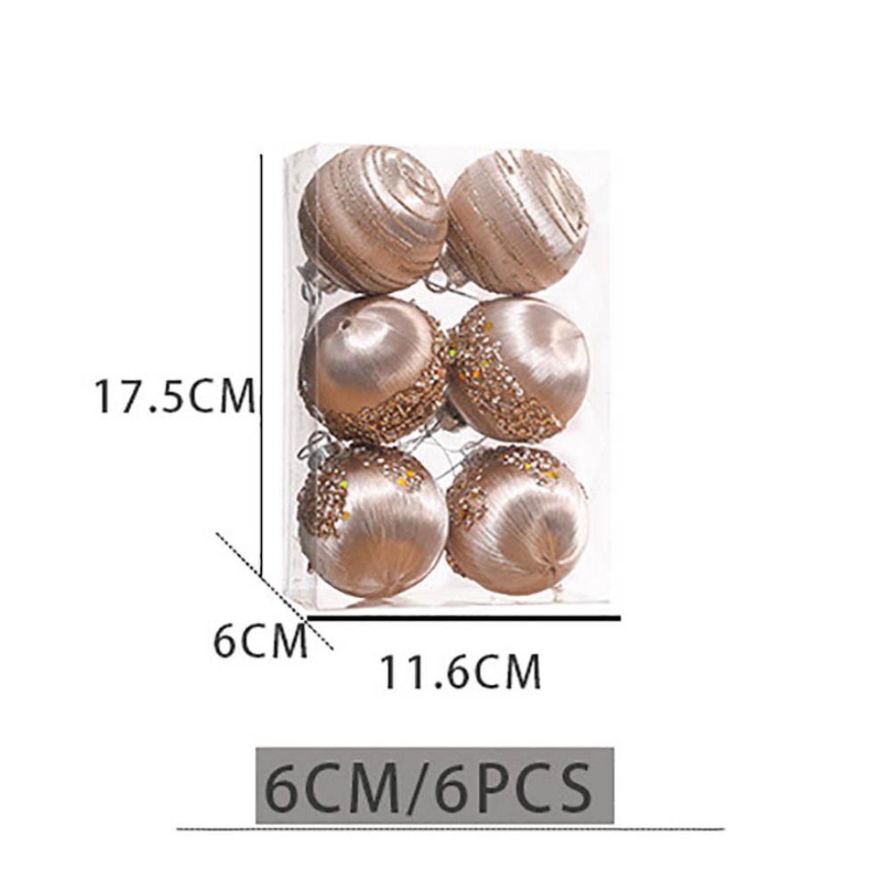 6Pcs/Box Electroplated Painted Ball Christmas Tree Ornament DIY Crafts Painted Plastic Christmas Gifts Boxes Pendant Pendant