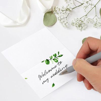 50 Stück weiße Blanko-Tischkarten, Basteln, Hochzeits-Namenskarten, vorgefüttert, DIY-Tischbestuhlung