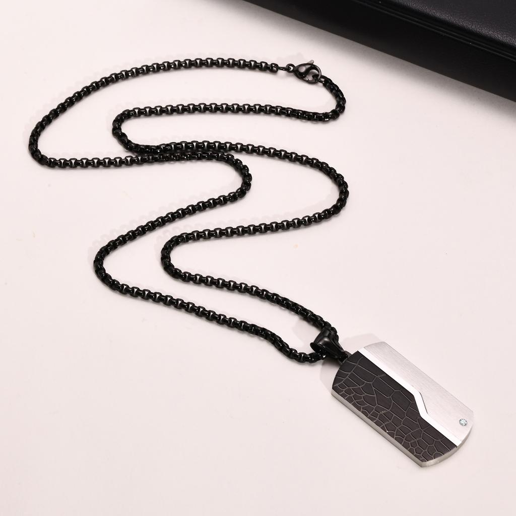 Valentine's Day Gift Stainless Steel Jewelry Dog Tag Man Necklace Pendant  For Wedding Birthday Party Dad Boyfriend
