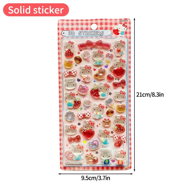 Sanrio Cartoon Sticker Hello Kitty Kuromi My Melody Aesthetic Sticker Cinnamoroll DIY Scrapbook Bonbon Drop Decal Party Favor