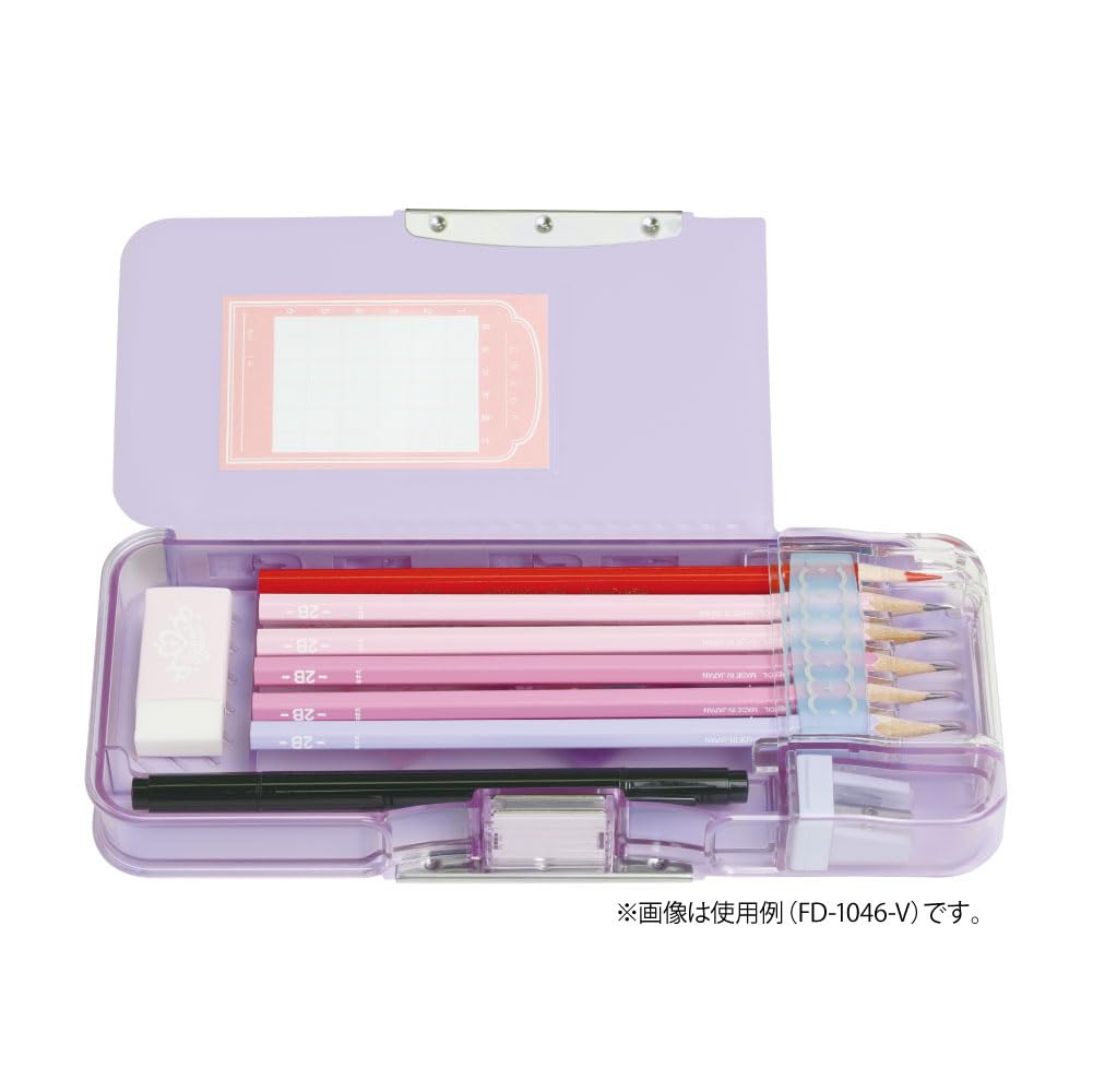 Sonic Pencil Pencil Pencil Glitter Liana Case, Check, Double-Sided Holder, Puri-ke, Ukasapo, Tiara, Violet, FD-1046-V