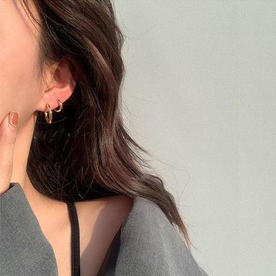 Koreanische hochwertige große Creolen - Sterlingversilbert, Retro, schlichtes Design, europäisch-amerikanischer Stil Temperament.