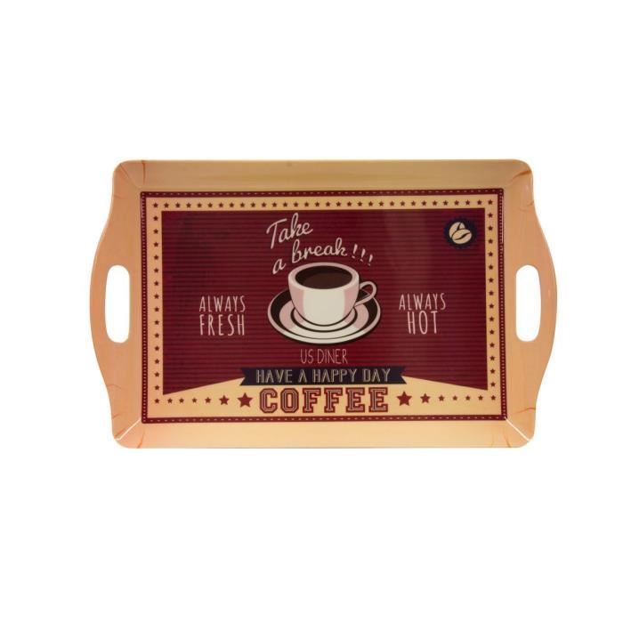 Plateau de Service Mélamine 50.5x31.5cm Marron