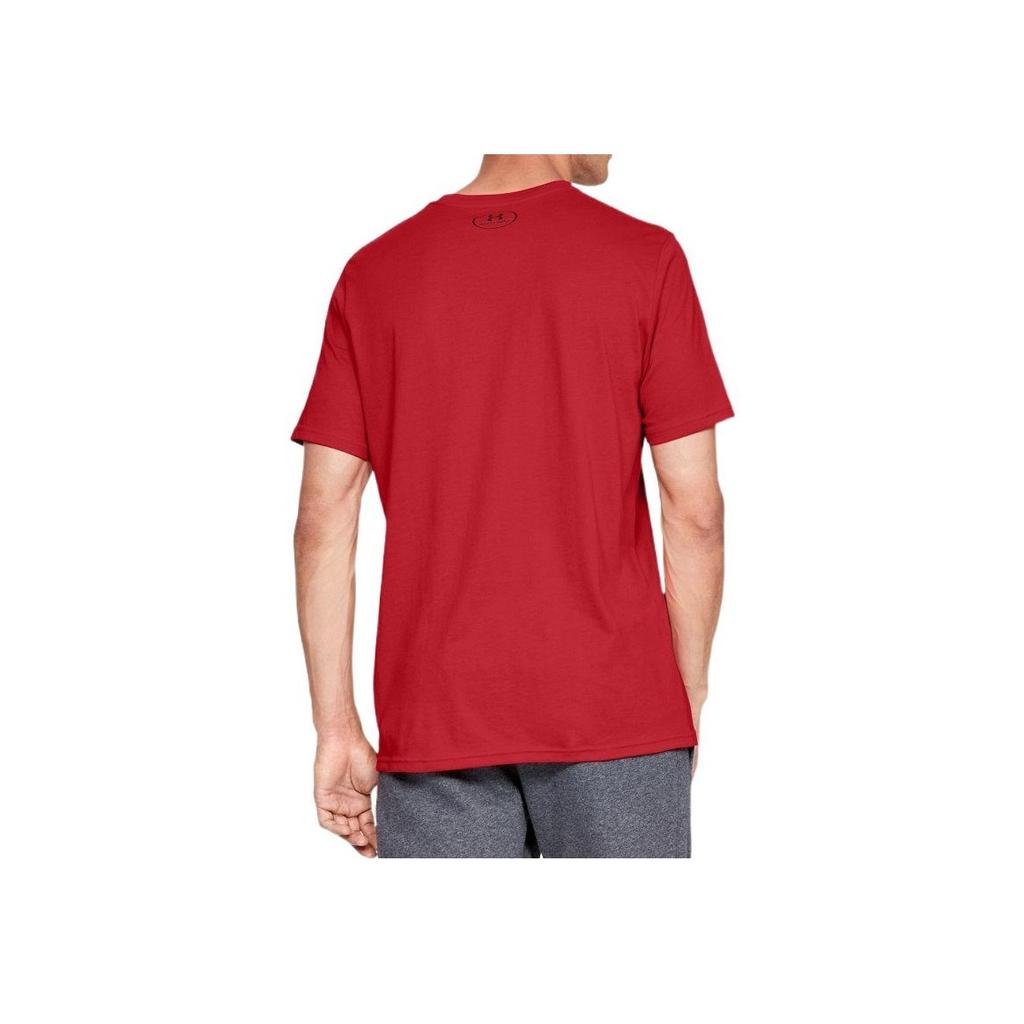 Under Armour Logo Print Comfortable Loose Training Sports Crew Neck Short Sleeve T-Shirt Men Tops Red 1329581-600