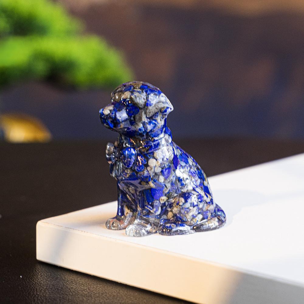 Resin Crystal Dogs Snow Shih Tzu And Golden Retriever Home Decor Gift For Animal Lovers