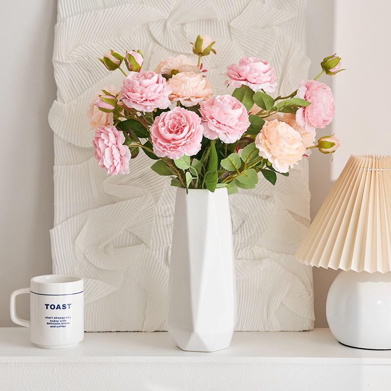 Peony Silk Rose Bouquet: Artificial & Dried Flowers for Indoor Decoration Centerpiece