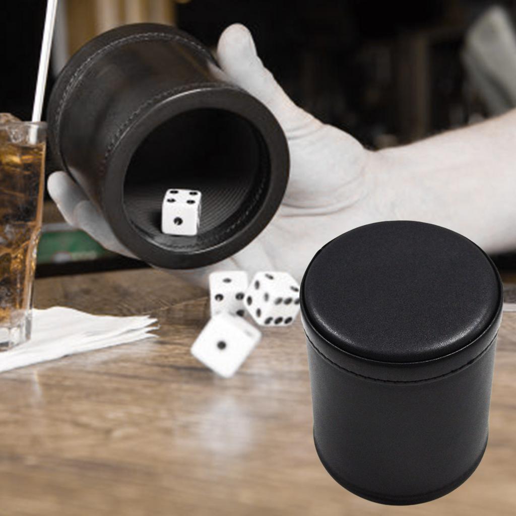 Dices Shake Container For Professional Table Board Game Dices Cup PU Leather Dices Rolling Cup Comfortable Hand Feeling