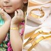 Vnox Personalized Mom Daughter Baby Bracelets, Gold Color Stainless Steel Mesh Band Wristband, Baptism Gift
