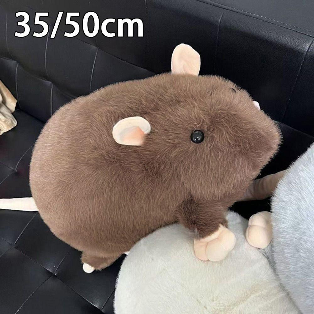 35/50cm Flower Branch Rat Doll Plush Animal Figure Cute Mouse Doll  Kids Gift Birthday