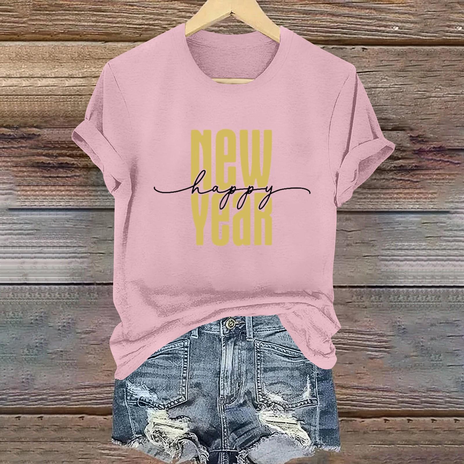 

Женские футболки с длинным рукавом и круглым вырезом 2025 года, новогодние принты, рубашки с рукавами-фонариками, блузки на пуговицах, топы XXL розовый