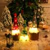 Christmas Gnome Ornaments with LED Light, Hand-Knitted Plush Doll for Tree & Home Decor, Cute Gift for Kids