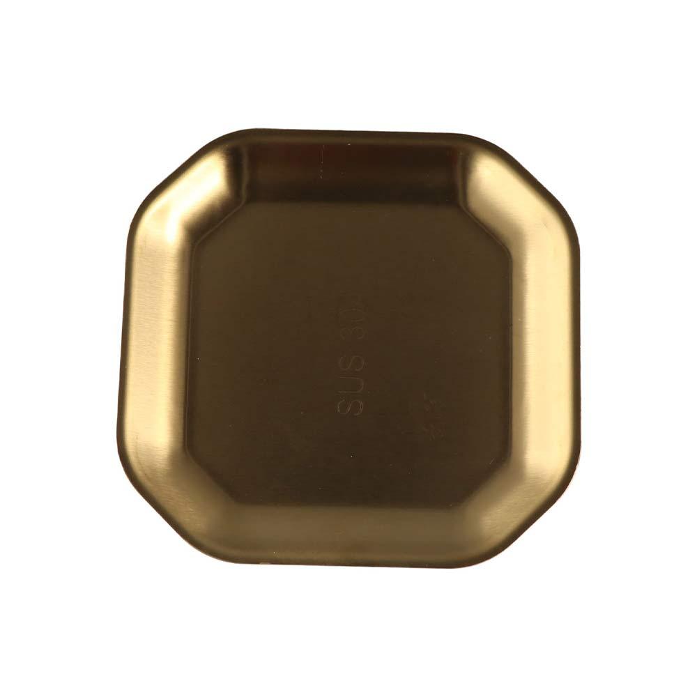 Koreanisches Dessert Gebäckteller Quadratische Saucen-Dip-Schale Edelstahl Achteckige Schale Snack