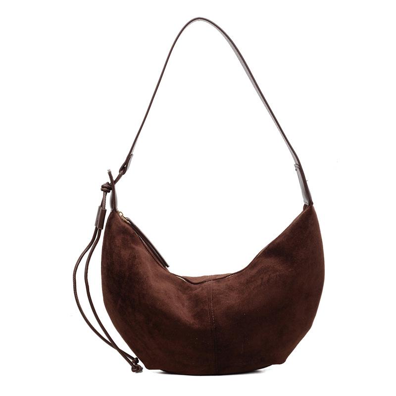

Winter retro suede dumpling bag casual versatile shoulder bag 2025 new commuter messenger bag bag women