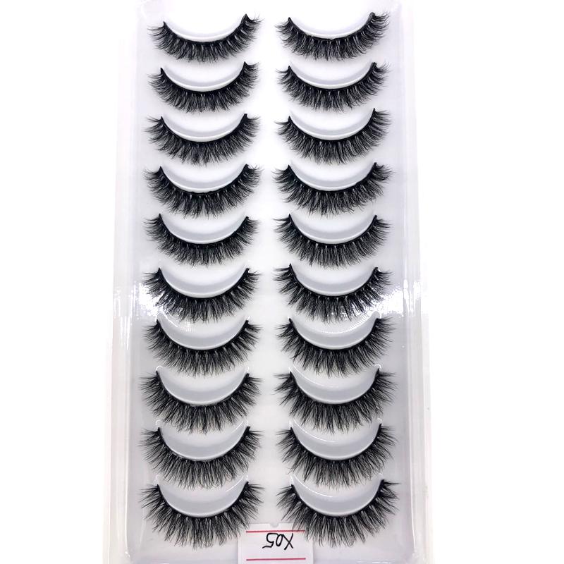 AMSDCN Artificial Mink Short Natural Dramatic False Eyelashes Short Eyelashes 10 Pairs of 3D Eyelash Makeup False Eyelashes