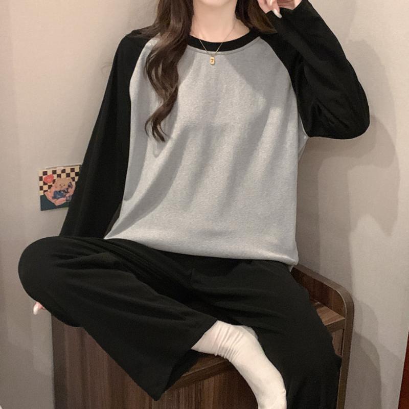 Autumn and Winter New Women's Pajamas, Long Sleeves, Girls, Students, German Velvet Fabric, Loose Casual Pajamas, Loungewear Set