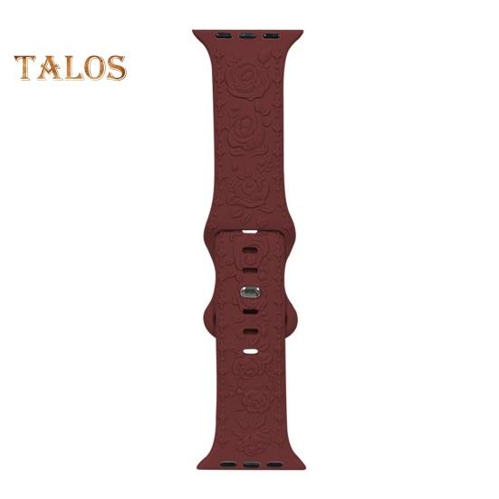 Grawerowany kwiatowy pasek do zegarka Odporny na zużycie, oddychający, przyjazny dla skóry, nieblaknący, grawerowany silikonowy pasek do zegarka 3D z kwiatowym wzorem do zegarka Apple Watch