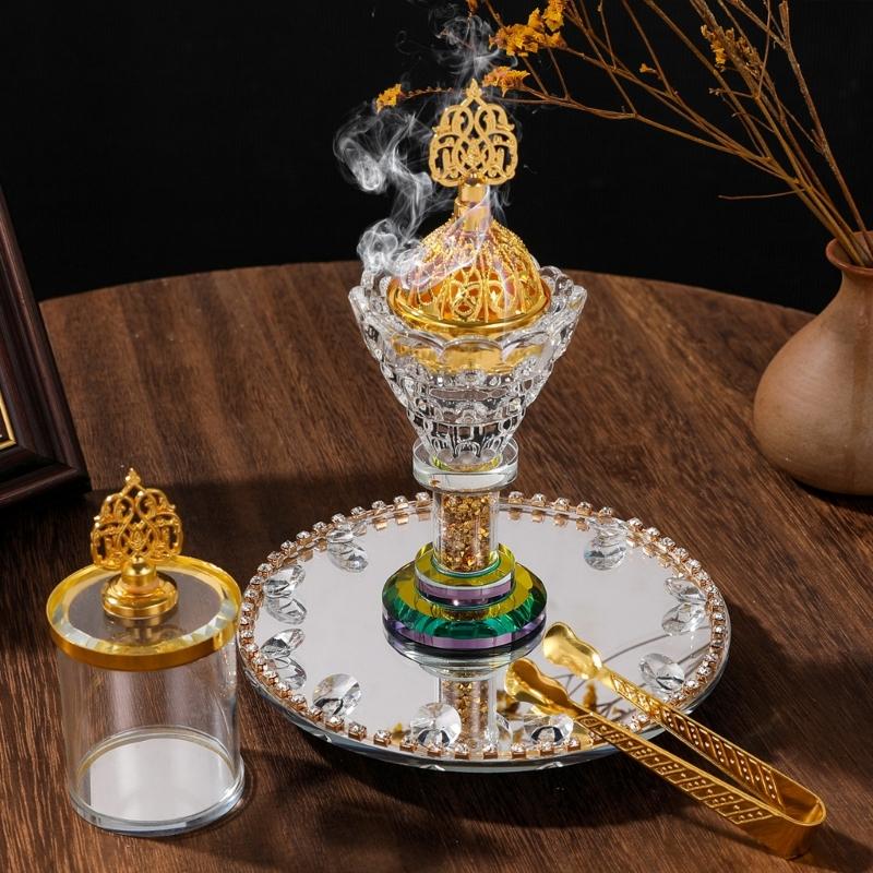Artistic Rotating Incenses Burners Set With Jar For Yoga Room And Home Centerpieces Arabic Styles Table top Decors