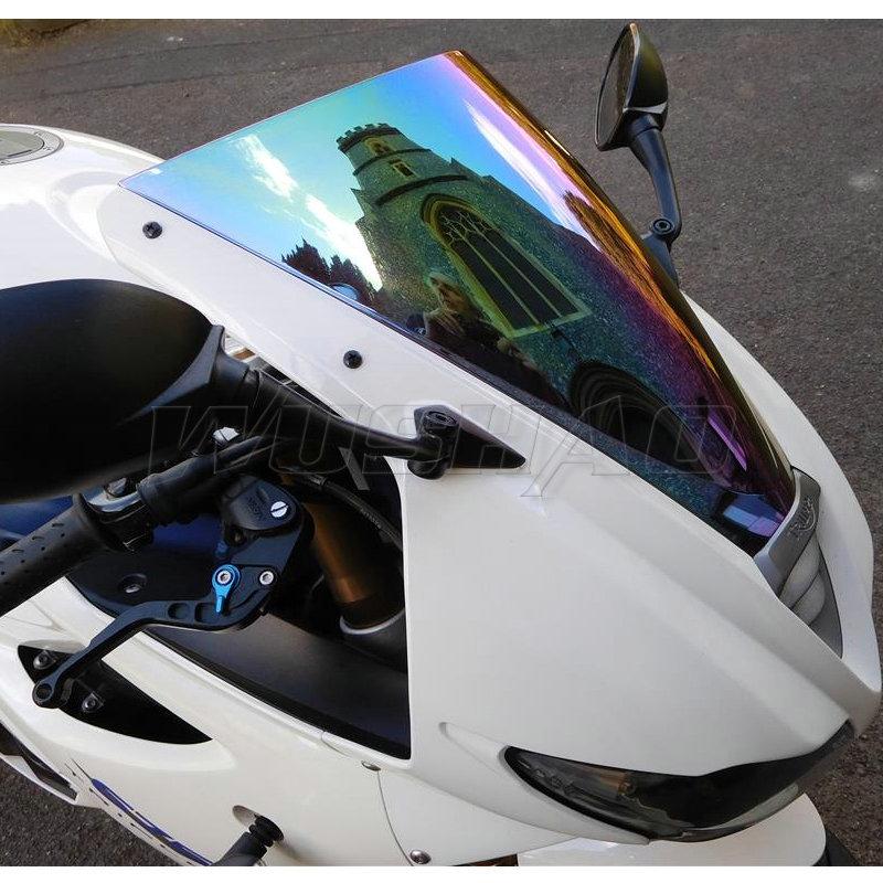 Motorcycle Double Bubble Windshield Windscreen Screen For 2009 2010 2011 2012 2013 Triumph Daytona 675 675R Black Iridium Clear