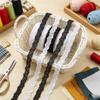 5 meters/16.4ft each pack 1.0cm lace sewing embroidery trims black white ribbons curtain curve accessory handmade DIY craft bra dress gowns decoration