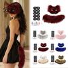 Realistic Fox Masque with Tail DIY Therian Kit, Plush Furry Fox/Cat Animals Multi Colored Eye Lenses Mesh, for Christmas Halloween Masquerade Cosplay