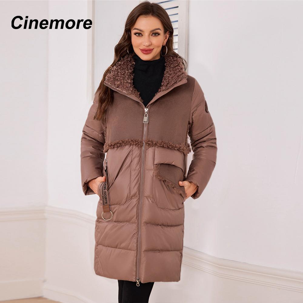 Cinemore Damenjacke Winter 2024 Warme lange Parkas mit Kapuze Oberbekleidung Damenbekleidung Mode Daunenjacke Damenmantel Unisex 1040