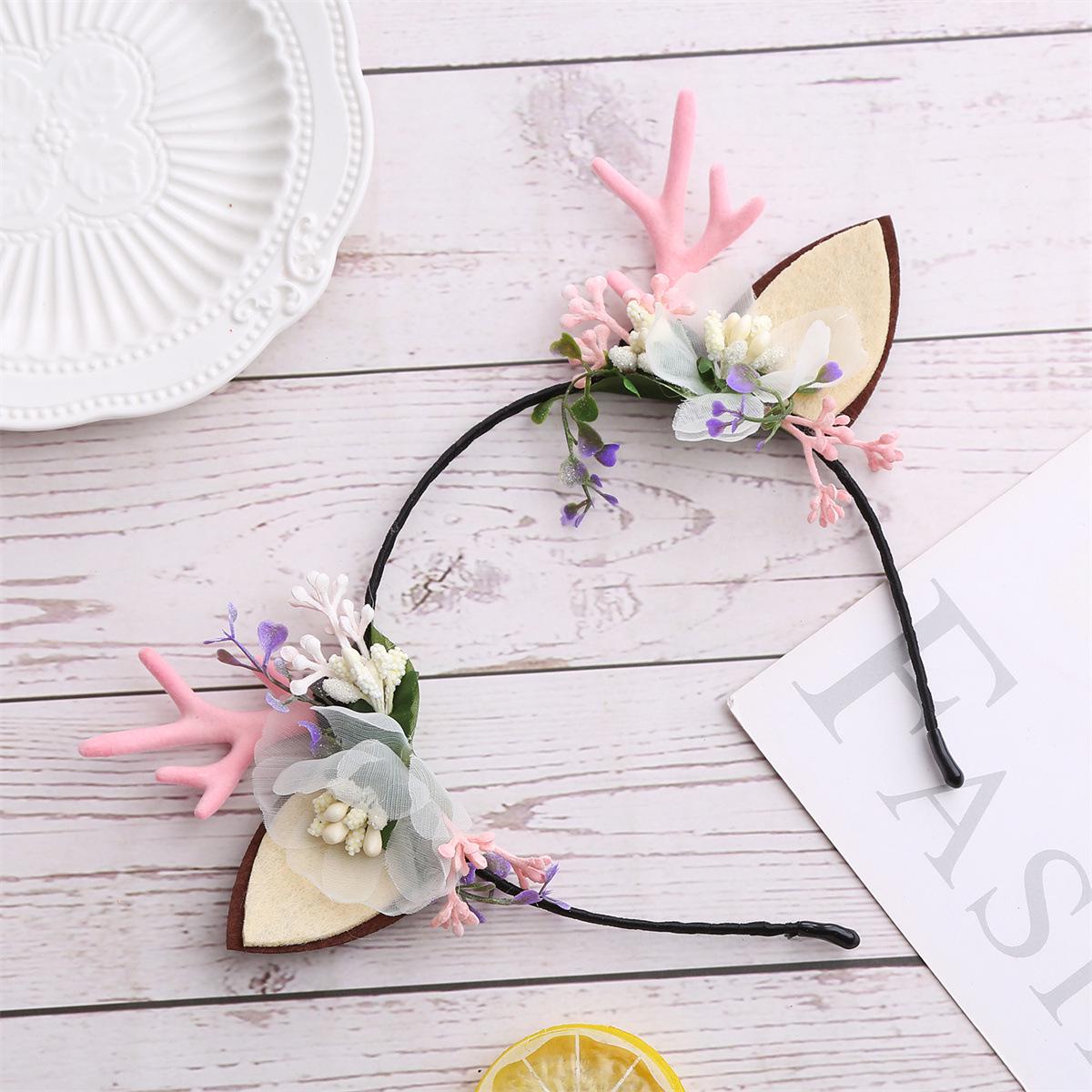 

Children s Pink Reindeer Antler Headband - DIY Hair Accessory for Christmas Performances