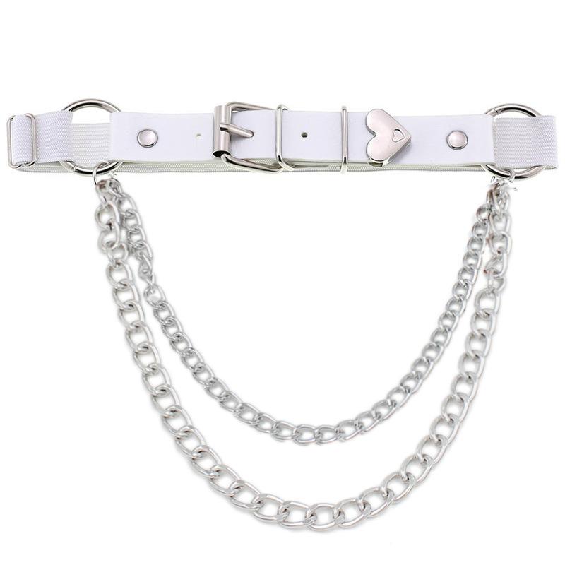 

1 шт. Женские панк гот кожаные эластичные кольца для ног в форме сердца украшения для тела на ногах эластичные цепочки для тела подвязки с подвязками пояс белый