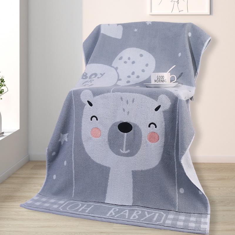 Extra Large Cartoon Cotton Bath Towel - Absorbent, Quick-Drying, for Adults & Kids
