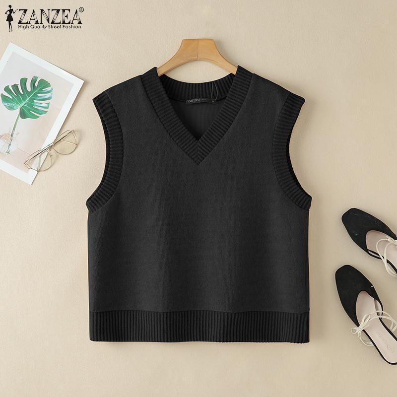 ZANZEA Women Casual V-Neck Loose Sleeveless Vest Tops
