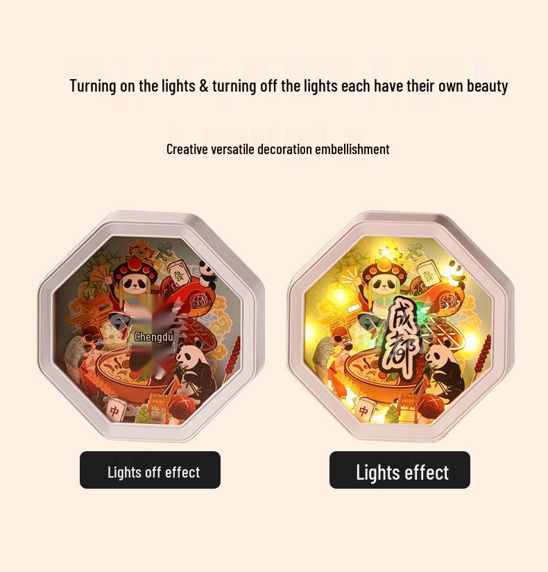 Guochao Paper Sculpture Fridge Magnet Souvenirs for Tourist Attractions