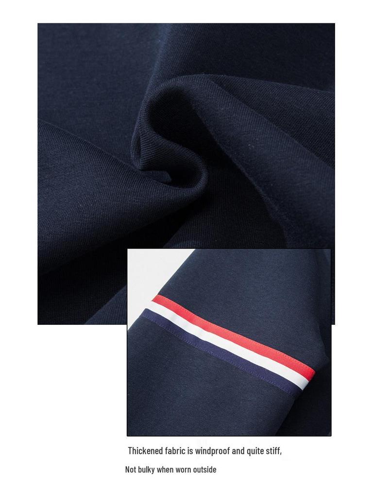 Męska bluza z kapturem w stylu retro, z zamkiem do połowy, z pluszem, gruba, nowość na 2024, luźny krój, kołnierz stojący, idealna na wiosnę, jesień, zimę.
