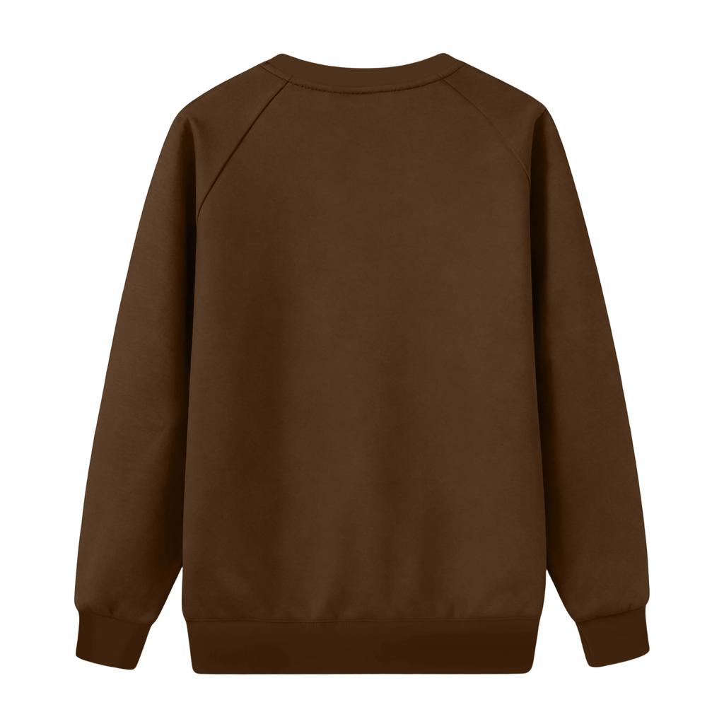 Pánská mikina s kulatým výstřihem, raglánovými rukávy, fleecovou podšívkou, silná, jednobarevná