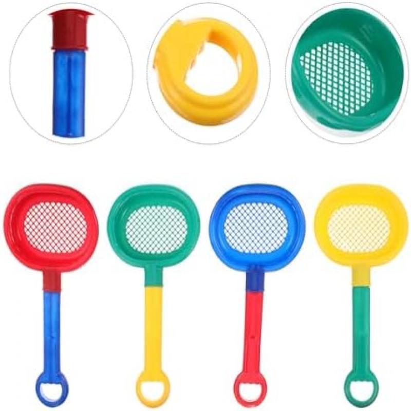MOLUCKFU 8 Pcs Plastic Sand Shovel Toy Set for Kids, Bright Colors Outdoor Beach Sand & Snow Toys for Toddlers, Easy-Grip for Small Hands