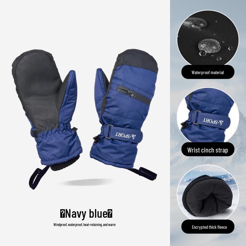 Unisex zimní lyžařské rukavice: Silný samet, voděodolný, větruodolný, dotykový displej, protiskluzový pro venkovní cyklistiku