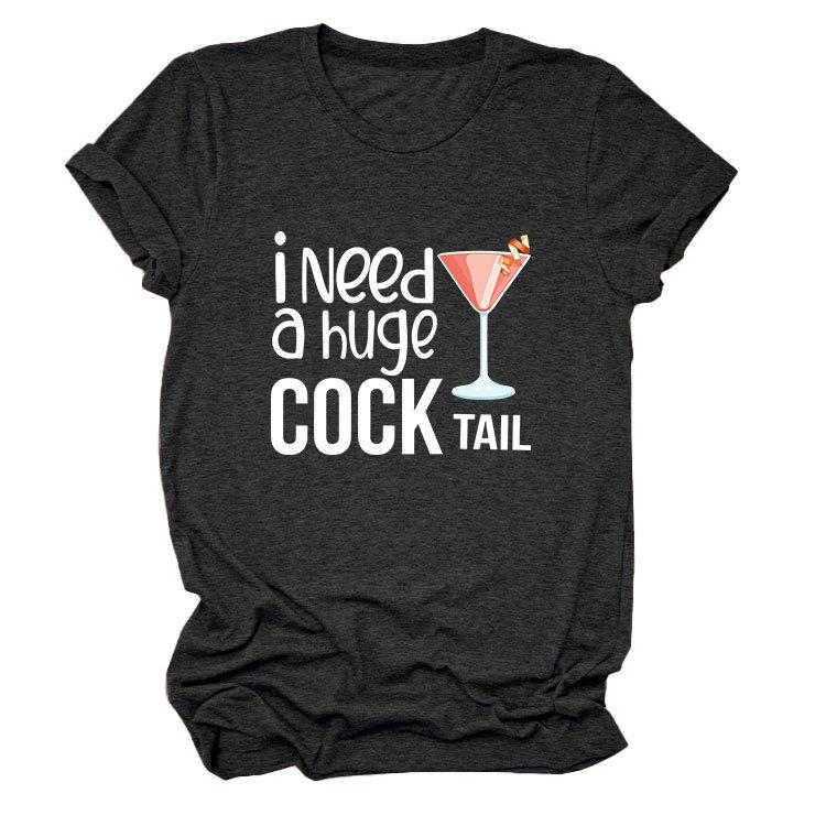 I Need a Huge Trendy Plus Size Women's Crew Neck Short Sleeve T-shirt