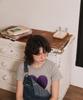 GREENBUTTER Heart Applique Tee (Melange)