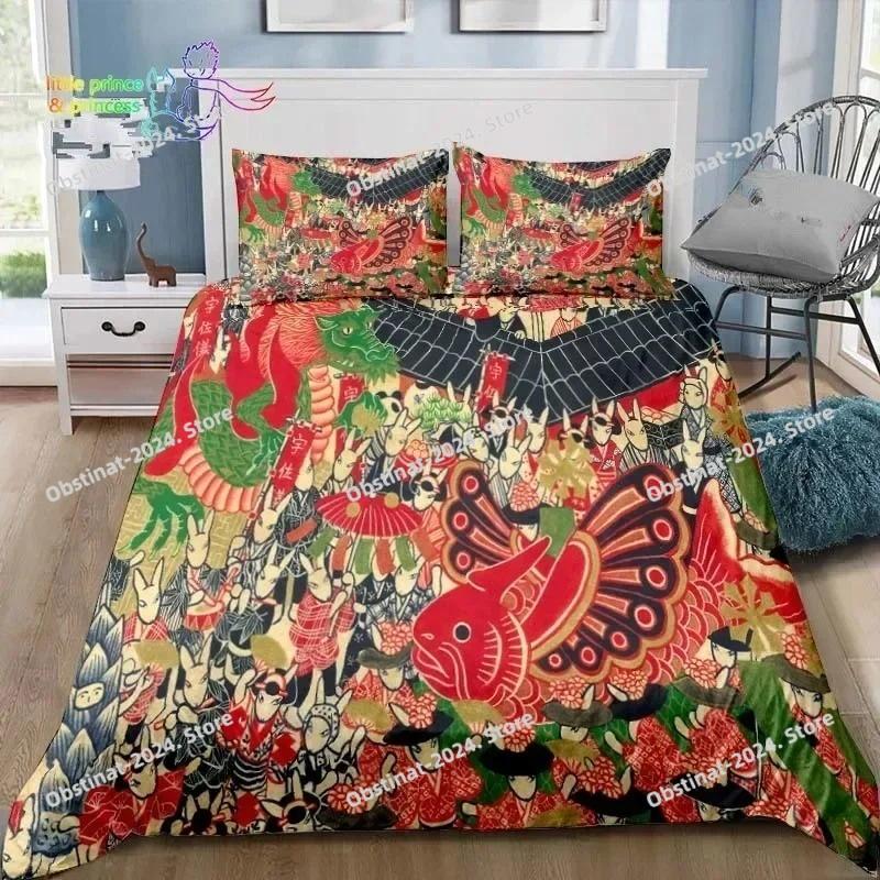 Japanese Style Scenery Art Bedding Set Single Twin Full Queen King Size Bed Set Adult Kid Bedroom 3D Print Bedding Gift