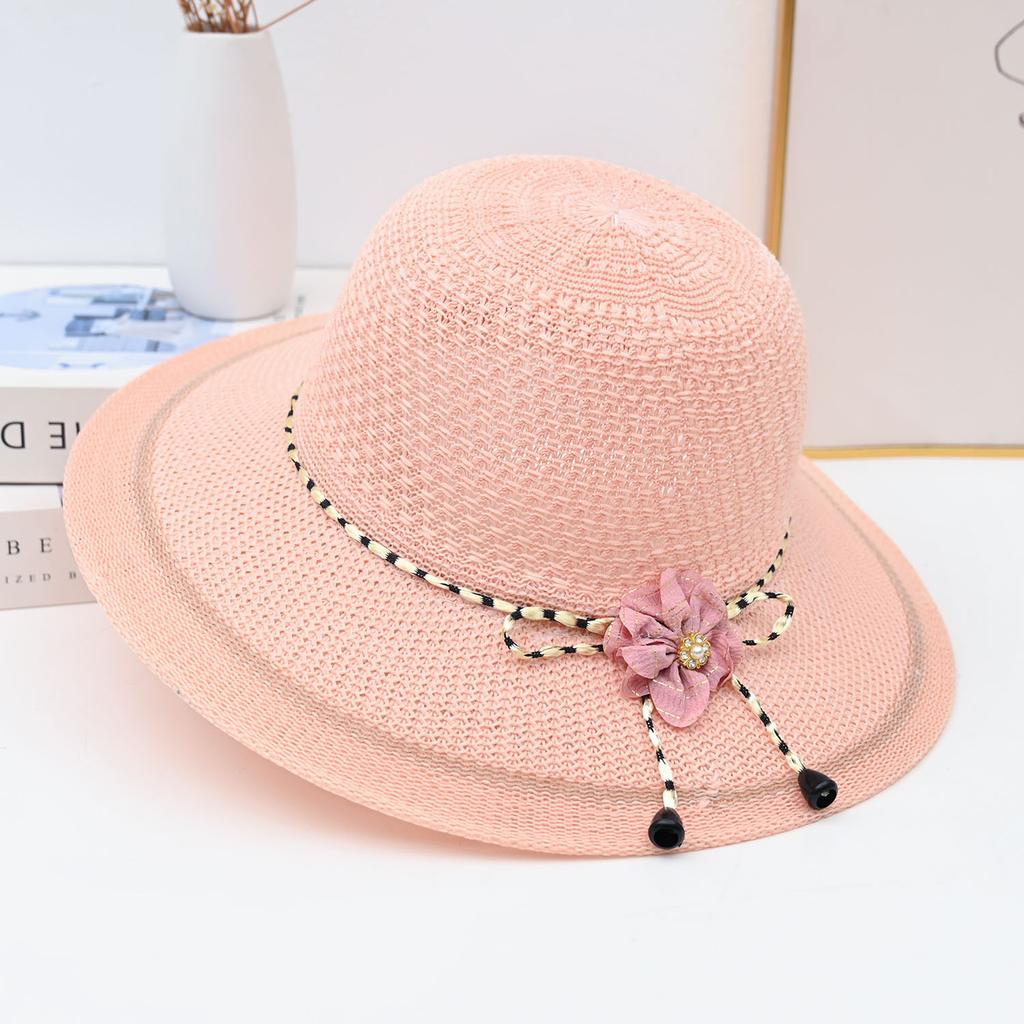 Summer new women's big edge straw hat bow breathable sunscreen sun hat outdoor UV protection sun hat