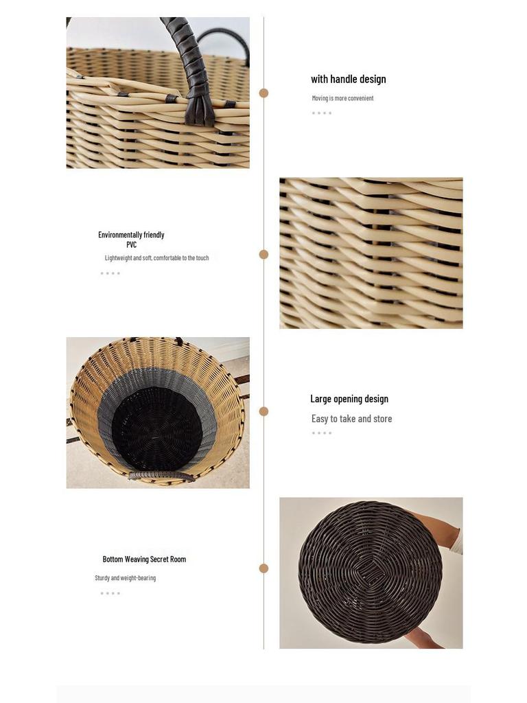 Lux Woven Rattan Laundry Basket - Elegant Clothes Storage Solution