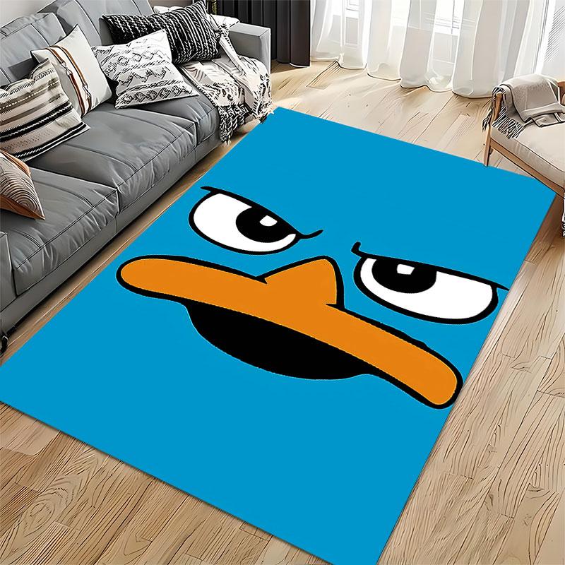 Cartoon Duck Face Graphic Carpet suitable as a non-slip mat for the living room or bedroom sofa