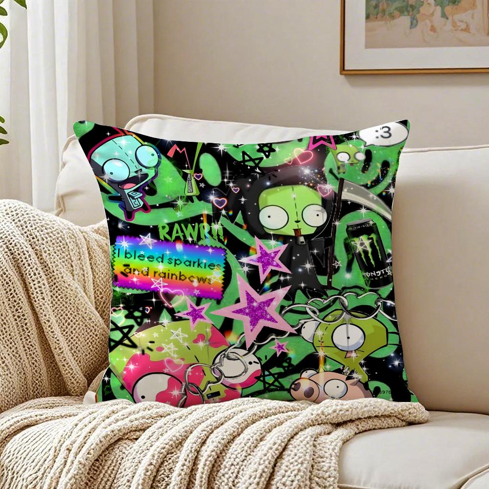 Animation Surreal IInvader ZZim Cushion Cover Pillowcase Antidustmite Living Room Sofa Decor Cushion Room
