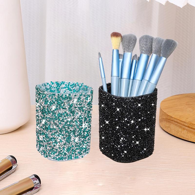 Fashion Women Sparkling Makeup Brush Bucket Cosmetic Storage Pen Box Makeup Brush Container Home Storage Box