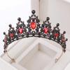 Zinc Zinc Alloy Hair Accessories Black Rhinestone Crown Baroque Crystal Tiara Women Hair Hoop Bridal Crowns