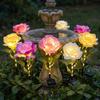LED LED Solar Rose Lamp Rose Flower Rechargeable Solar Lamp Sunlight Waterproof Garden Lawn Lamp Landscape Lighting