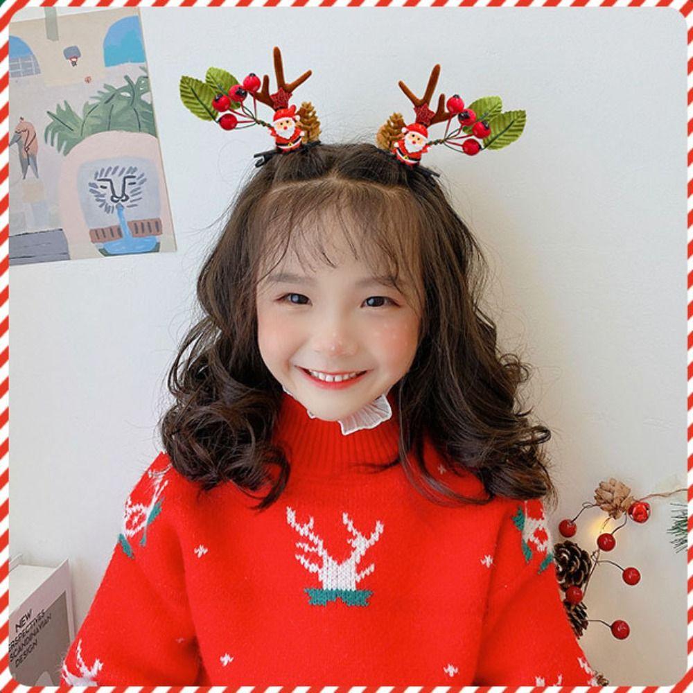 Frohe Weihnachten Dekor Kinder Hirschgeweih Haarspange Weihnachtskostüm Dress Up