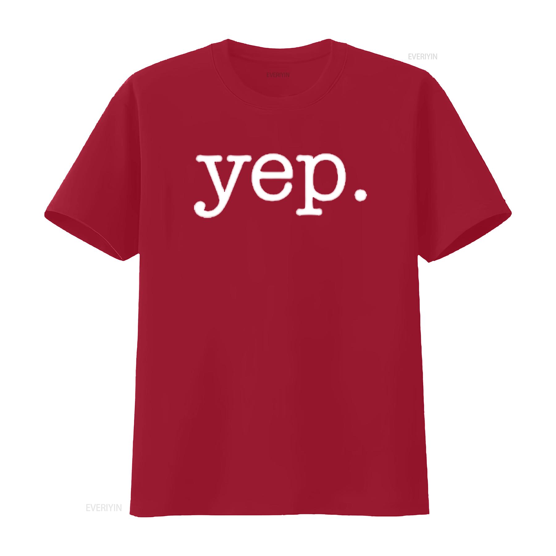 

Yep T Shirt Funny Sarcastic Minimalist Design Kids Black vintage Washed homme Stylish graphic Casual Top For Everyday Wear Soft S